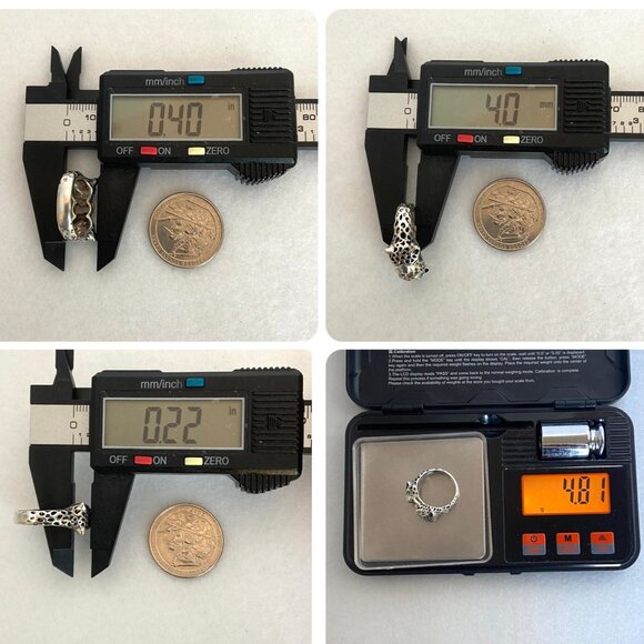 Sterling Silver 925 JED Joseph Demarco Emerald Panther Cheetah Band Ring Sz 7 - Picture 12 of 16